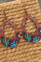 Hollowed Cactus Wooden Earrings