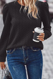 Plain Texture Puff Sweatshirt