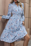 V Neck Splicing Floral Dress