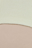 White Cropped V Neck Fuzzy Sweater