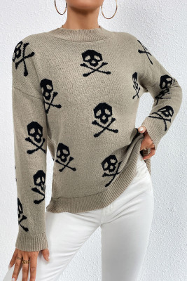 Skull Halloween Knitting Pullover Sweater