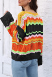 Multicolor Crochet Knit Pullover Sweater
