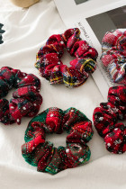 Plaid Christmas Pattern Hair Rope MOQ 5pcs