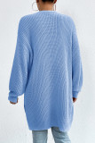 Plain Front Open Knitting Cardigan