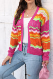 Multicolor Crochet Knit Open Cardigan