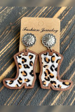 Western Boots Wooden Earrings MOQ 5pcs