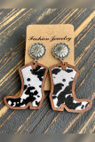 Western Boots Wooden Earrings MOQ 5pcs