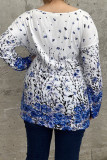 Flower Print Plus Size Top