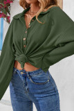 Turndown Collar Button Waffle Top
