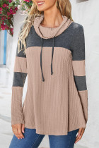 Funnel Neck Colorblock Cable Top
