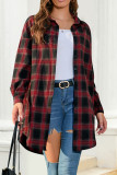 Button Up Plaid Shacket Coat