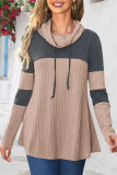 Funnel Neck Colorblock Cable Top