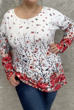 Flower Print Plus Size Top