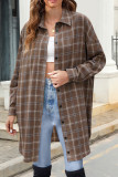 Button Up Plaid Shacket Coat