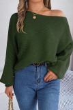 Plain Wide Shoulder Knit Sweater
