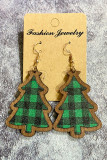 Plaid Christmas Tree Earrings MOQ 5pcs