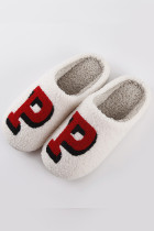 Letter P White Fleece Slipper