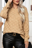 Plain Plaid Knit Pullover Sweater