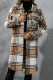Lapel Plaid Button Long Coat