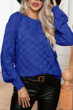 Plain Plaid Knit Pullover Sweater
