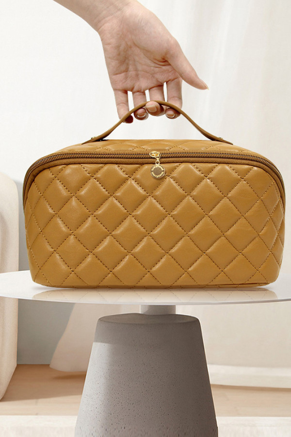 PU Leather Zipper Cosmetic Bag