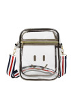 Striped Strap Clear Crossbody Bag MOQ 3pcs