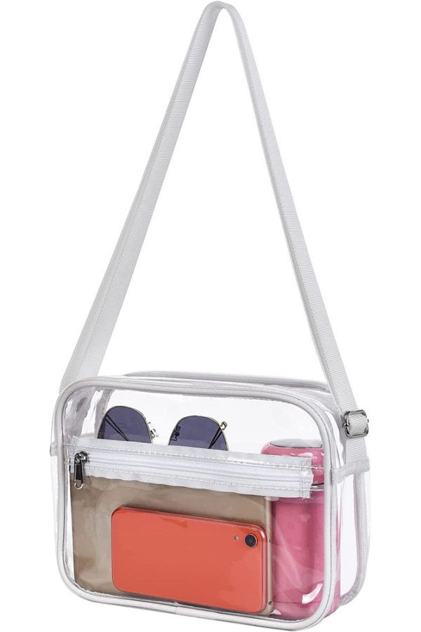 Boutique Wholesale Zipper Clear Crossbody Bag MOQ 3pcs
