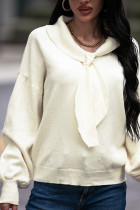 Beige Knitting Pullover Sweater