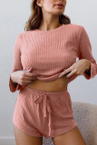 Waffle Long SLeeves Top and SHorts 2PCS Set