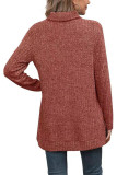 Plain Side Split Turtle Neck Long Sleeves Rib Top Boutique Wholesale