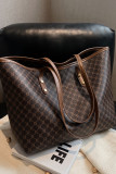 Zipper Closure Monogram PU Tote Bag MOQ 3pcs
