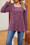Boutique Clothing Wholesale Plain Square Neck Side Button Rib Top