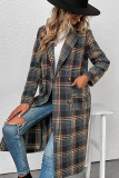 Black Plaid Button Long Length Jacket