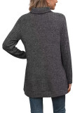 Plain Side Split Turtle Neck Long Sleeves Rib Top Boutique Wholesale