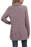 Plain Side Split Turtle Neck Long Sleeves Rib Top Boutique Wholesale