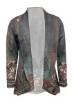 Floral Print Front Open Cardigan