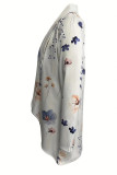 Floral Print Front Open Cardigan