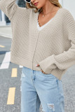 Plain V Neck Exposed Seam Pullover Sweater Boutique Clothing Wholesale