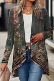 Floral Print Front Open Cardigan