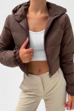 Hooded Zipper Quilted Short Coat