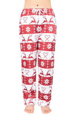 Printed Fleece Drawstring Home Pants