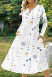 Floral Button Long Dress