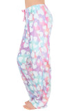 Printed Fleece Drawstring Home Pants