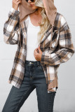 Plaid Wool Button Up With Waffle Knit Hooded Shacket