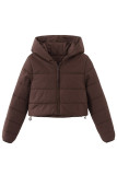 Hooded Zipper Quilted Short Coat