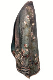 Floral Print Front Open Cardigan
