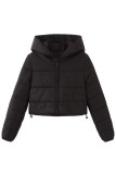 Hooded Zipper Quilted Short Coat