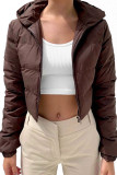 Hooded Zipper Quilted Short Coat