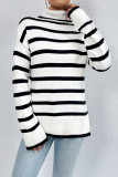 Striped Knit Turtle Neck Sweater