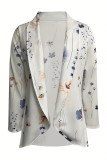 Floral Print Front Open Cardigan
